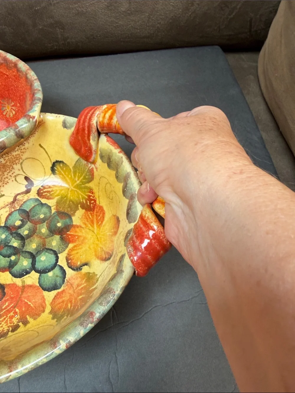 Italina Red Orange Yellow Three-Section  Serving Dish